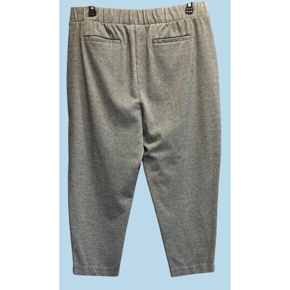 Croft & Barrow Womens Plus 1X Houndstooth Print Pants Gray Polyester/Spandex - Picture 2 of 5